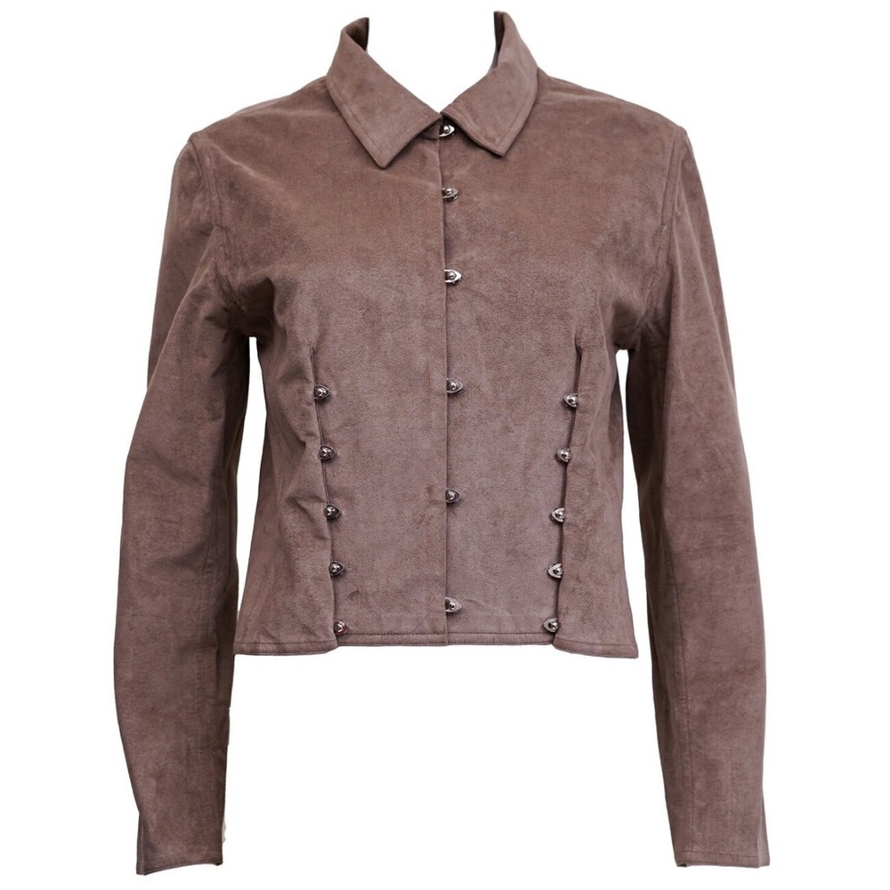 Christian Dior Fitted Suede Corset Jacket with Metal Details